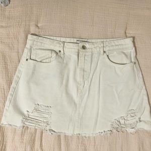 White Jean Skirt